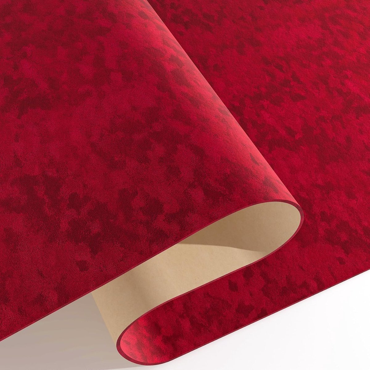 40 x 500 cm, rood, kleine bloementekening, vlokken, zelfklevend behang, snel te monteren, herbruikbaar, zonder lijm, geschikt voor badkamer, keuken, werkkamer, wanddecoratie