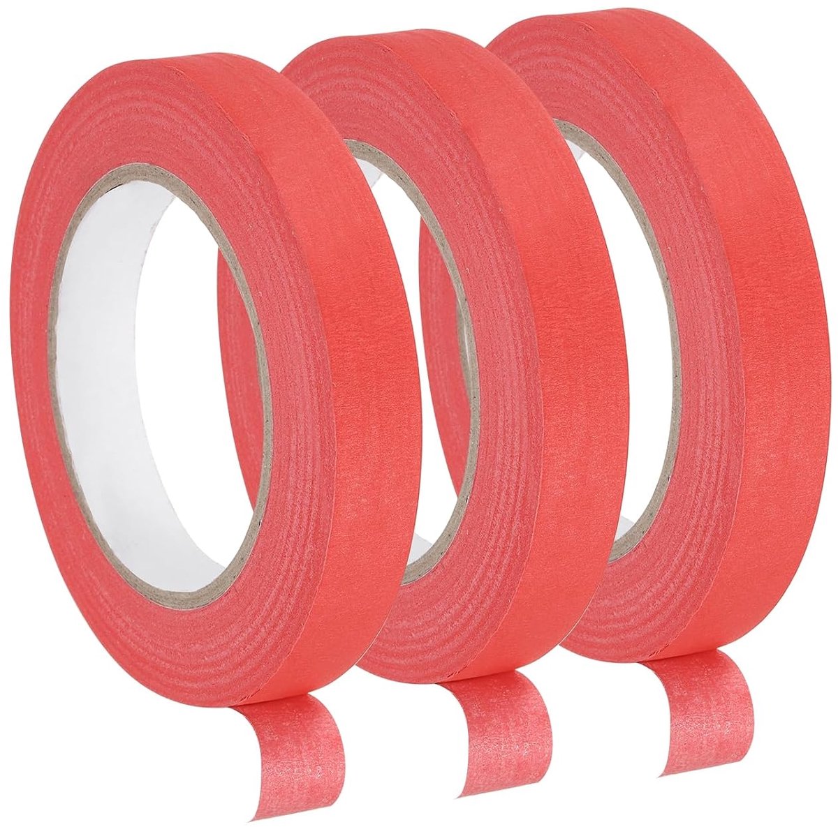 3 stuks 1,8 cm breed 1,7 cm breed rood afplakband schildertape rollen voor thuis kantoor commerciële aannemers schoon druppelvrij schilderen breed crêpepapier