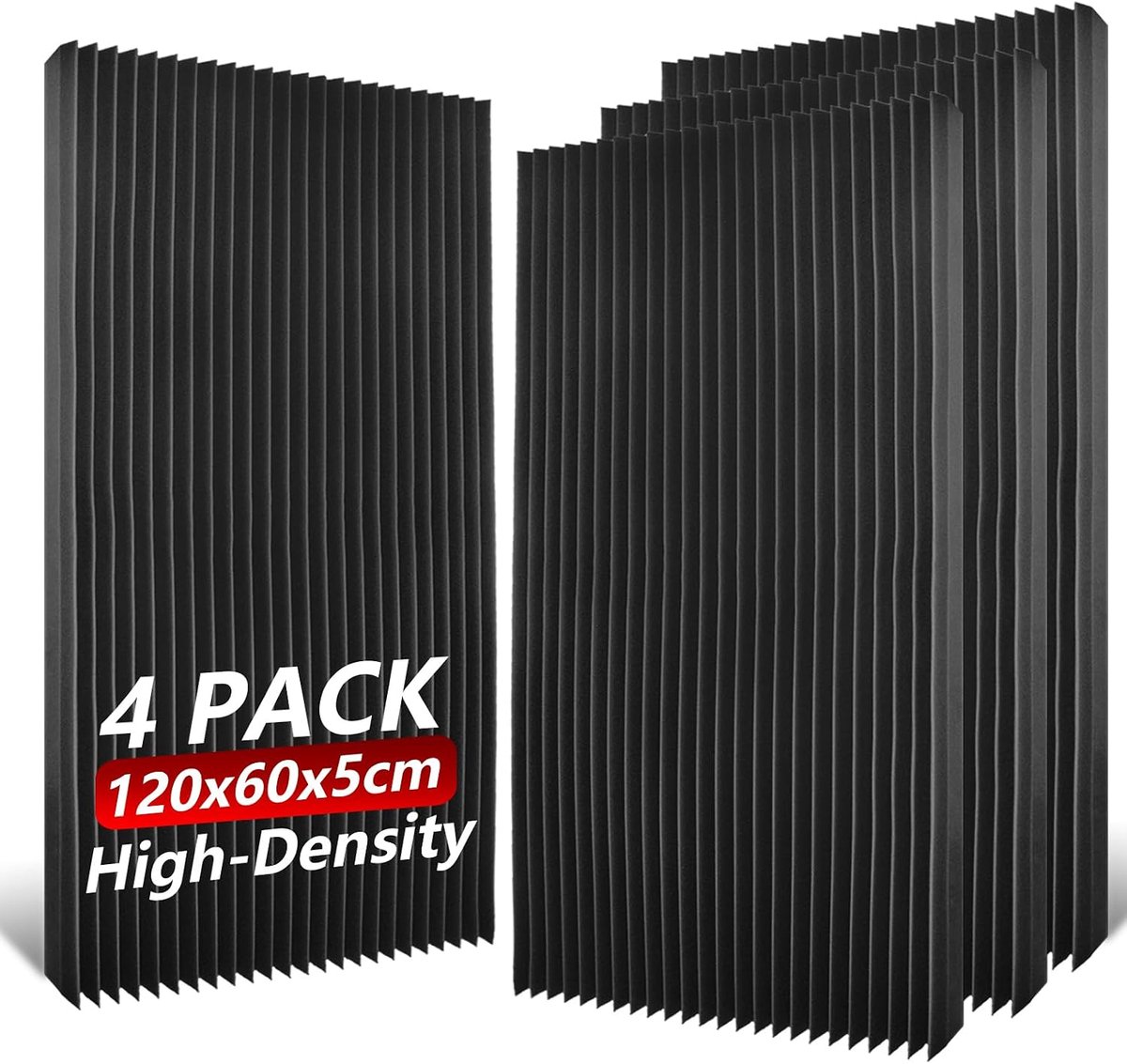 schuim, 120 x 60 x 5 cm geluidsdichte schuimpanelen, brandwerende wigpanelen met hoge dichtheid voor studio, kantoor, thuisbioscoop, geluids- en echo-controle