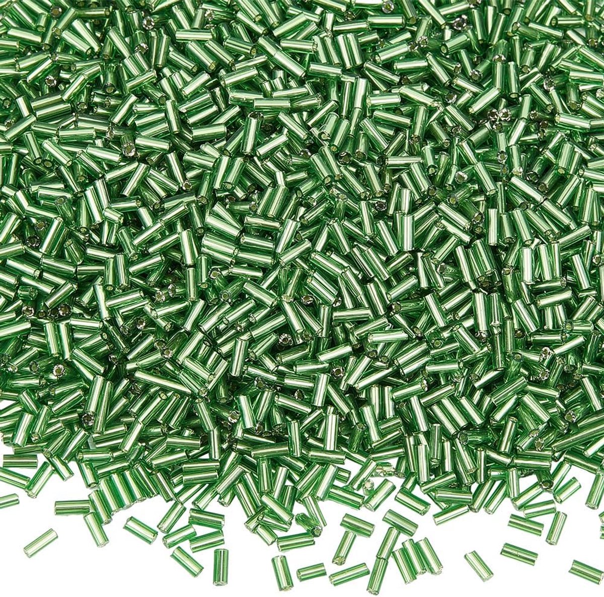 1 doos 2207 stuks groene glazen bugel kralen bulk buis zaadkraal kleine ondoorzichtige ronde lange buizen losse spacer ambachtelijke kralen voor doe-het-zelf armband ketting oorbel ambachten