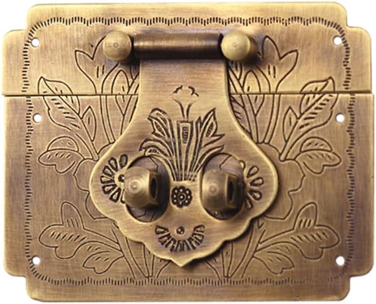 iplusmile Pur koperen vierkante houten kist kantelslot retro decoratief slot slot slot met schroeven voor koffer, kist, stam sluiting sieradendoos