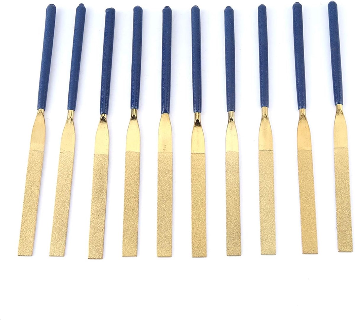 10 stuks hoge platte vijlen slijtvast diamantvijlen blauw limoengroen korrel reparatie gereedschap 5 × 180