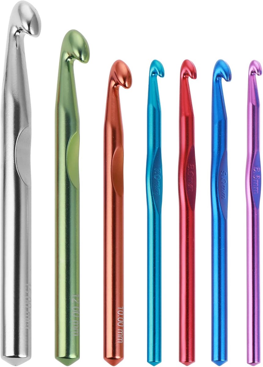 Haaknaalden Set Aluminium Handvat Breinaalden Enorme Metalen Haaknaalden Grove Haaknaalden voor Artritische Handen, Breien Liefhebbers Haakgaren Craft Dekens