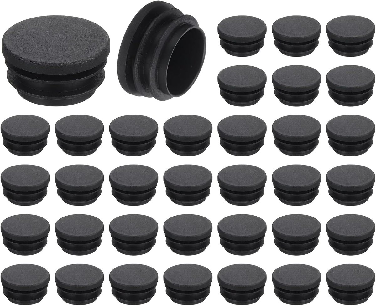 36 stuks ronde buisstops, zwarte lamellenstops, 32 mm OD (1,26 inch), buisafdekking van hoogwaardig kunststof, beschermdoppen voor stoel, bank