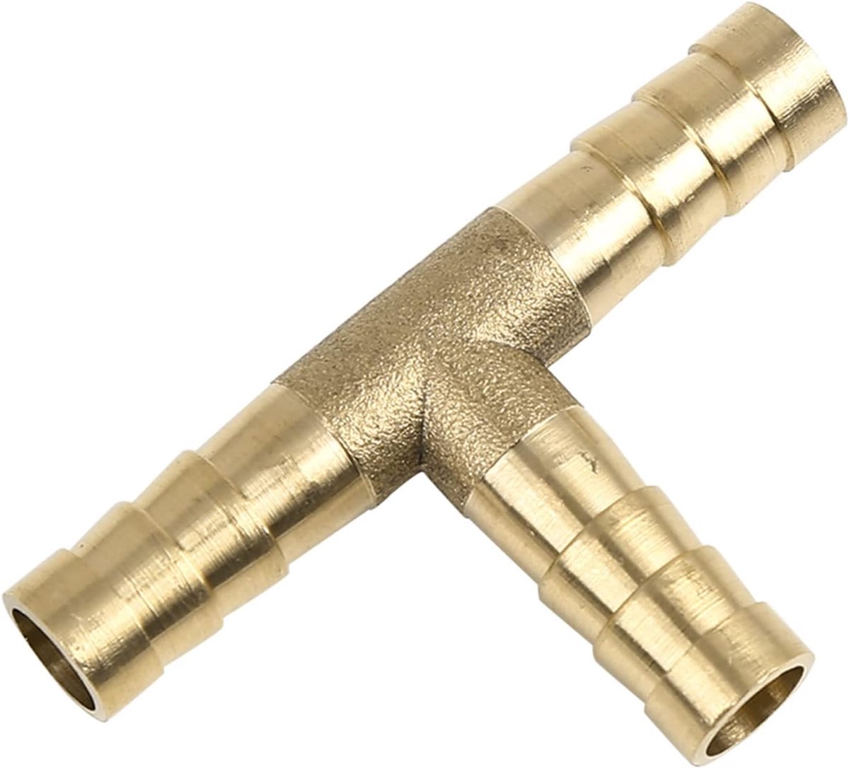 sourcing map 3-weg T-connector brandstof luchtwater gasolie 4 mm slangtuit messing 8mm Goudkleurig