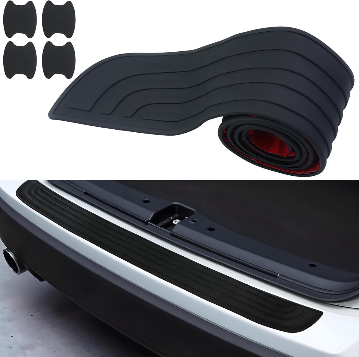 Bumperbescherming, kofferbak, dorpelbescherming voor de kofferbak, krasbestendig en slijtvast, zelfklevend, auto-accessoires voor de meeste auto's, SUV's