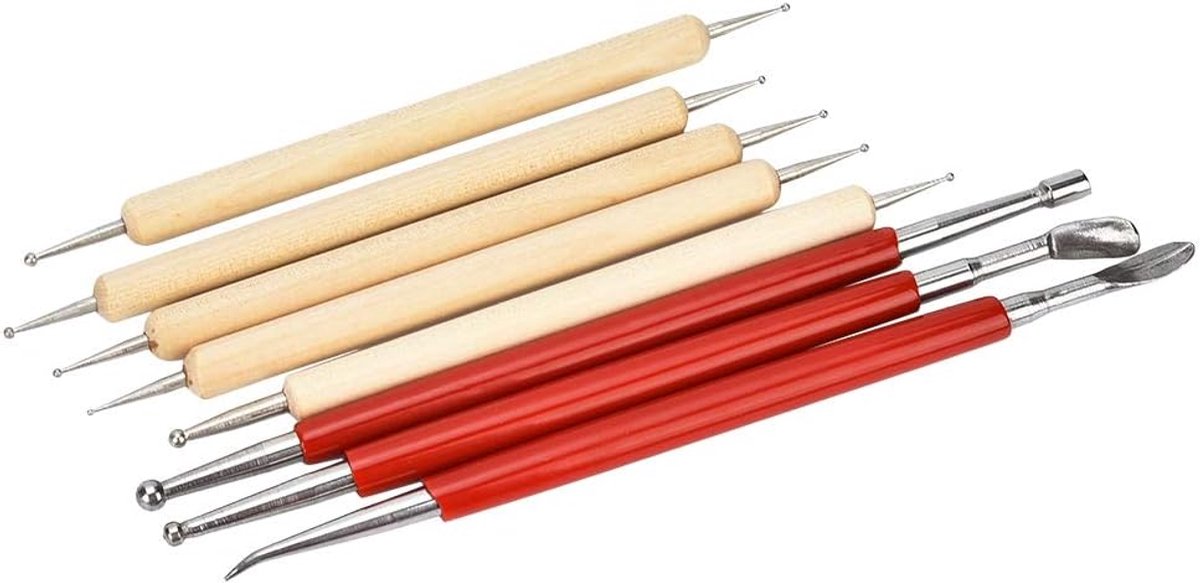 Gehaakte Draad Embossing Tool 8 Stuks Diy Leatherftg Stylus Tool Lepel Dubbele Kop Punt Boor Pen Kit Set