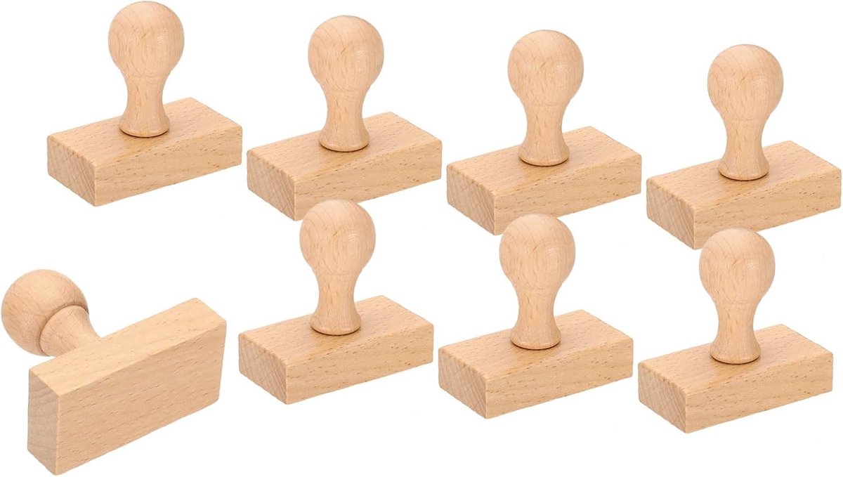 60mm Stempel Hout Vierkant Handvat, 8 Pack Houten Knoppen Stempel Mounts Lade Trekt voor Stempel Maken DIY Crafting Scrapbooking, Bruin