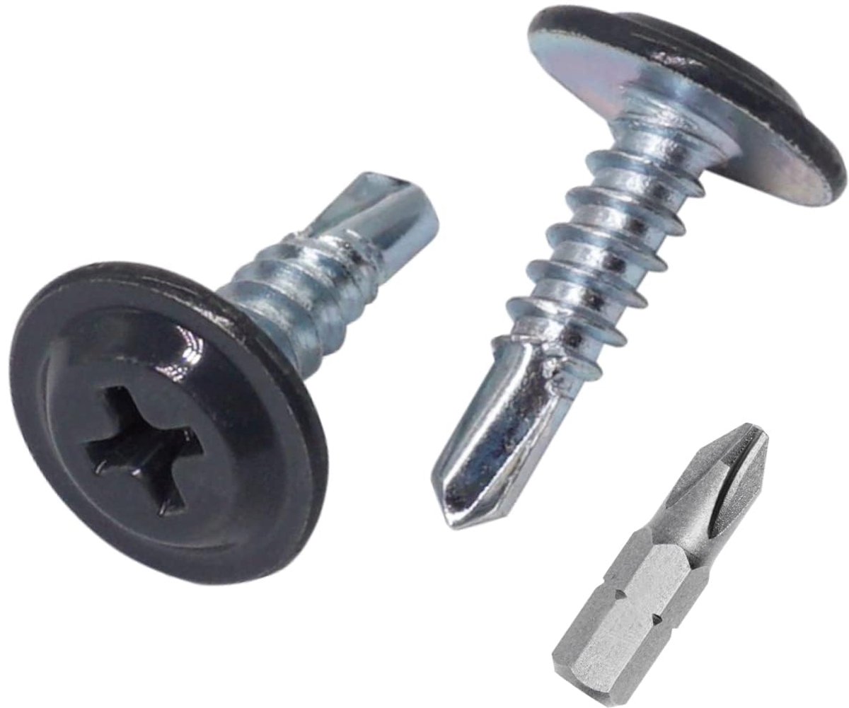 (Pack van 400 stuks) Geschilderd 4,2 x 16 mm Zelfborende Schroeven, Phillips Gemodificeerde Truss Head, Plaatwerk Schroef, Wafer Head (400, Antraciet Grijs RAL 7016)