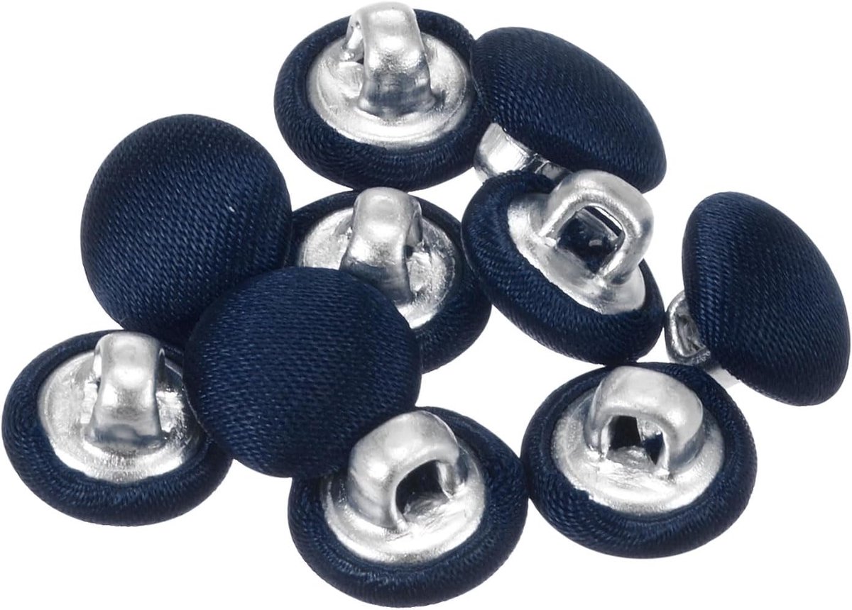 Knopen 10 mm naaiknopen ronde metalen schacht voor kleding blouses truien, diep marineblauw
