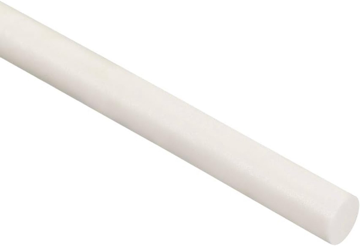 sourcing map Afdichtstrip van silicone-schuim, 6 mm, 2 m, rubber, stevig koord, wit