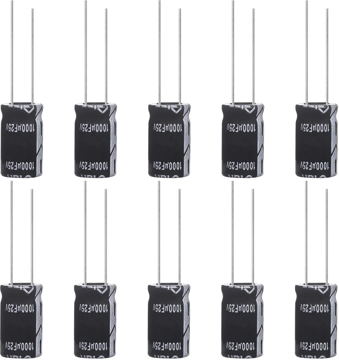 10 stuks condensatoren 1000uF 25V Elkos condensator 1000µF 25Volt Aluminium Elektrolytische condensator 10x17MM Electrolytische Capacitors 1000 uF MFD 105°C