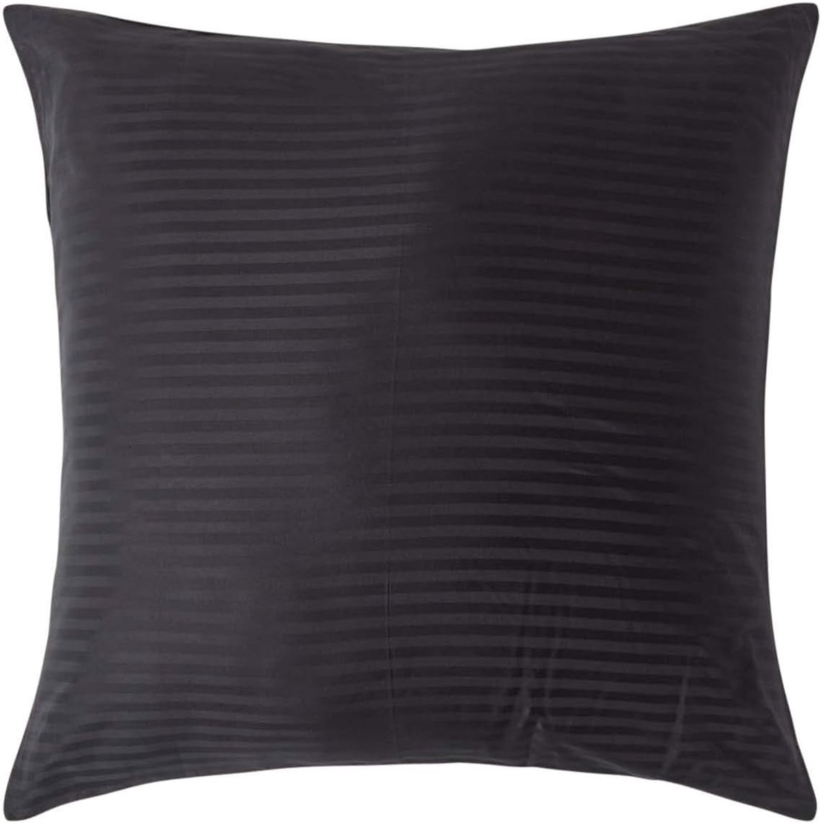 Zwarte zuivere Egyptische katoenen Euro Size kussensloop 80 x 80 cm, 330 en 500 draadtelling percal equivalent satijnen kussensloop met streepje en ritssluiting, set van 2
