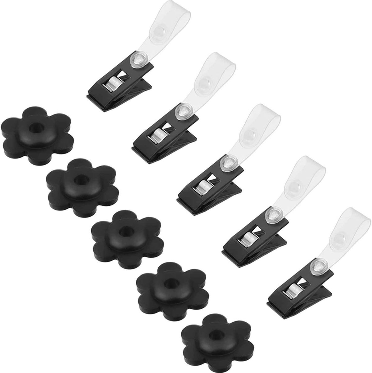 10 stuks rubberen stoppers voor tuinvlaggen en verstelbare winddichte clips, accessoires voor 5 houders voor tuinstokken