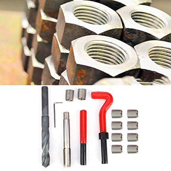 15 stuks M14 x 1,5 Schroefdraadreparatieset Schroefdraadhuls Schroefdraadreparatieset Roestvrij Staal Binnenschroefdraad Reparatie Accessoires Assortiment Kit Schroefdraadinzet Gereedschap — afbeelding 3