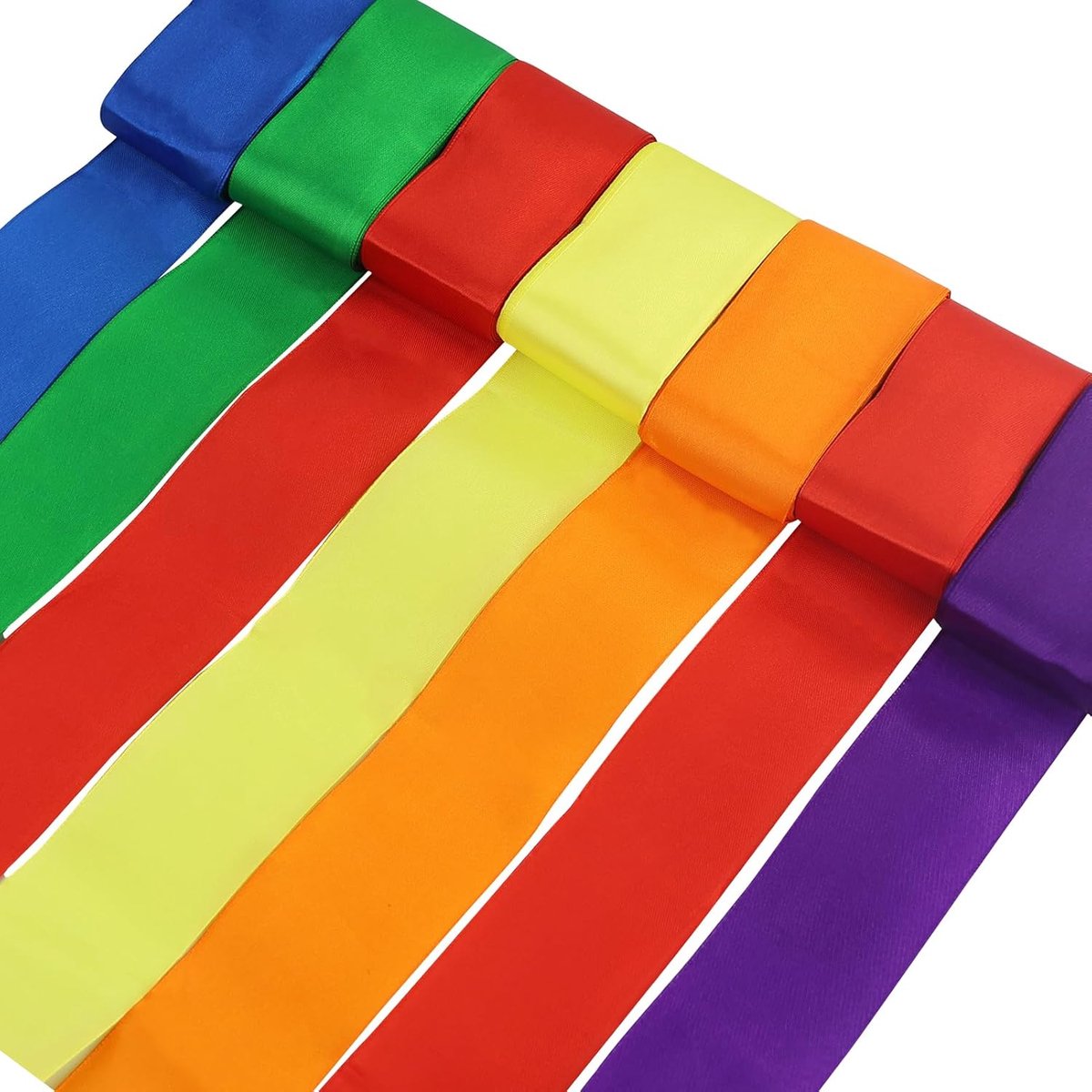 60 m regenboogband, 50 mm breed, kleurrijk satijnen lint, slinger, slinger, voor verjaardag, bruiloft, knutselen, doe-het-zelf, naaien, bruiloft