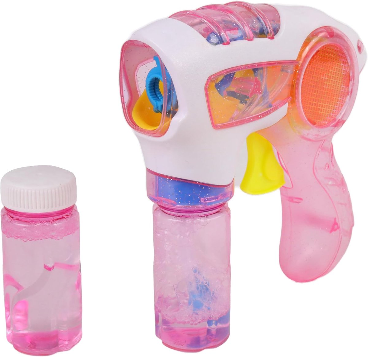 SKY - Frictiebellenpistool - Zeepbellen - 048601 - Willekeurige kleur - Lichtgevend - Kunststof - 15 cm x 15 cm - Kinderspeelgoed - Buitenspeelgoed - Zomerspel - Vanaf 3 jaar