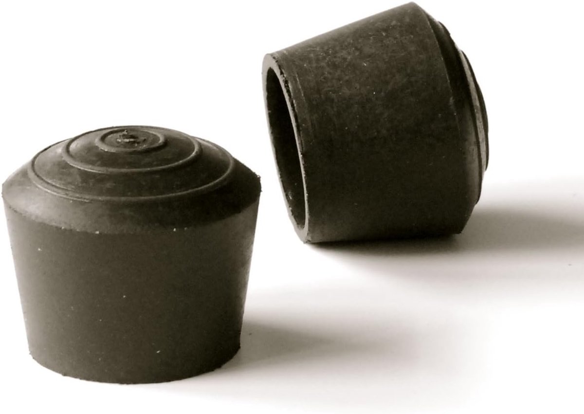 Ronde rubberen hulzen ter bescherming van meubels, stoelen, vloeren, 25 mm diameter, zwart, 4 stuks