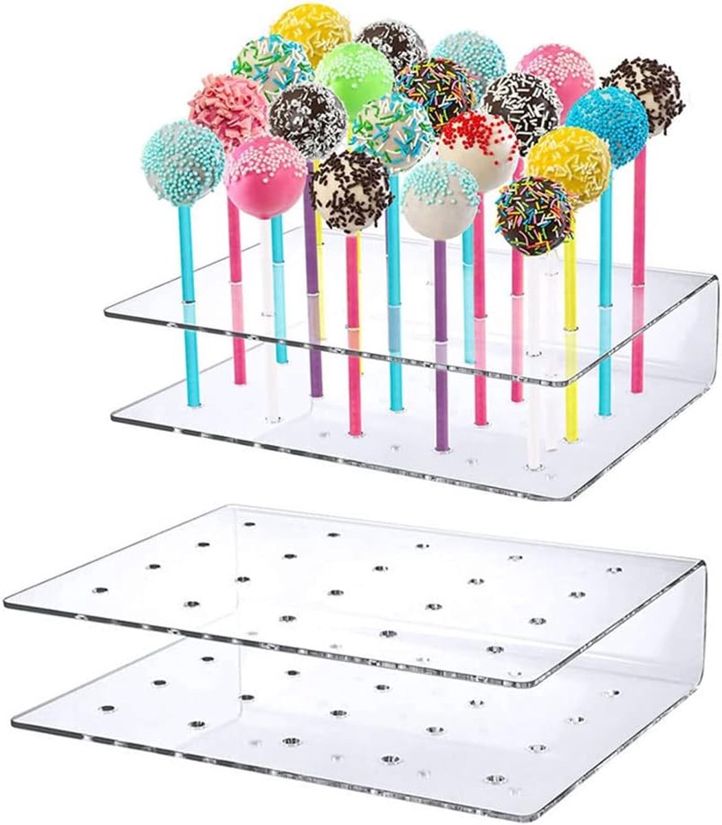 Pop Houder Standaard, 2 Stuks, Transparant, Acryl, Lollipop Houder, Bruiloften, Verjaardagsfeesten, Babyfeestjes, Winkels