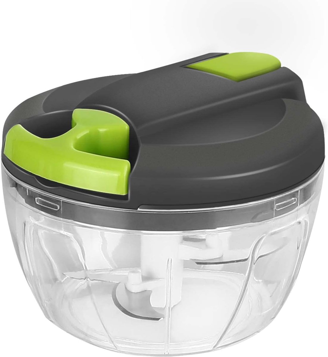 Uiensnijder, handmatig, 520 ml groentesnijder, uienhakmolen met trekkoord, multisnijder, knoflookhakker, universele haker, handmatige voedselchopper, onsnijder