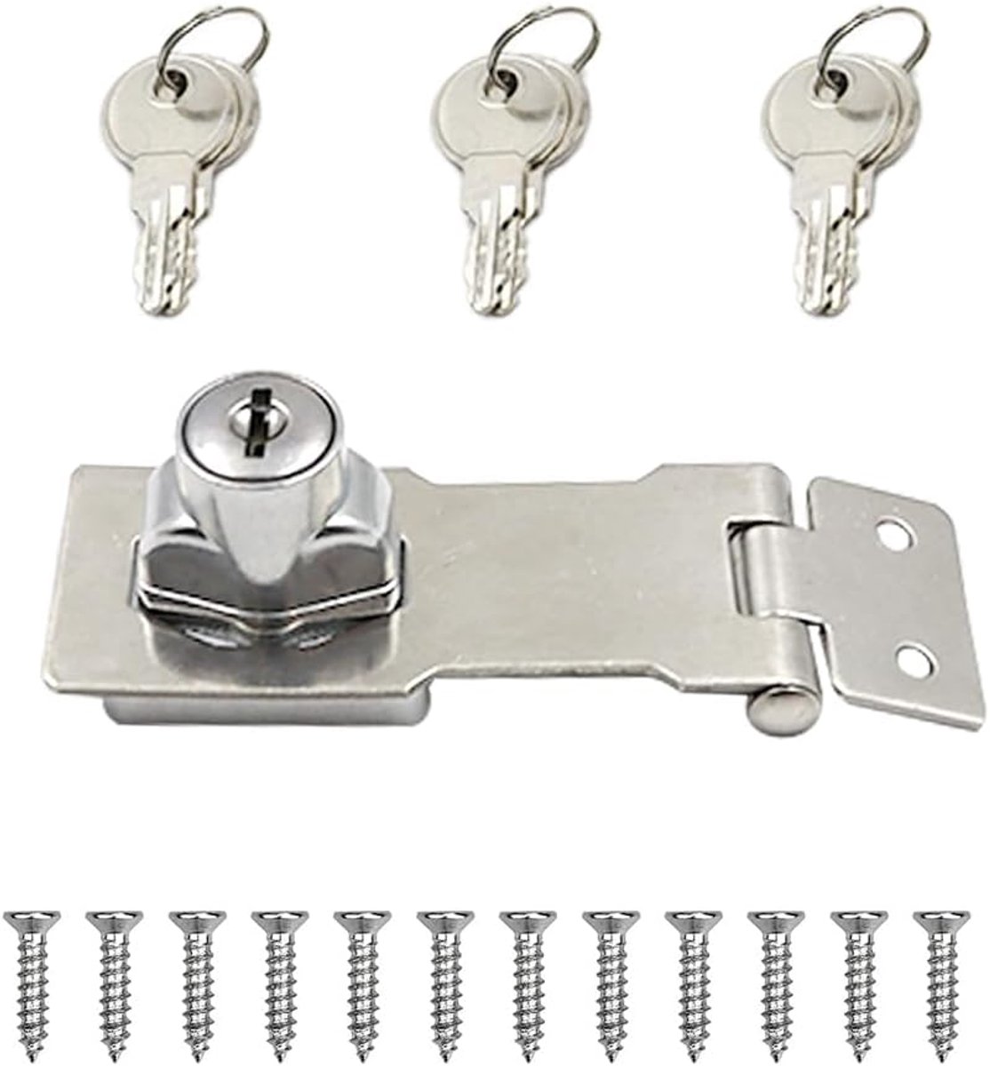 Hasp Lock hangslot voor kast/meubelen, brievenbuskastvergrendeling, deurgrendelslot met sleutels