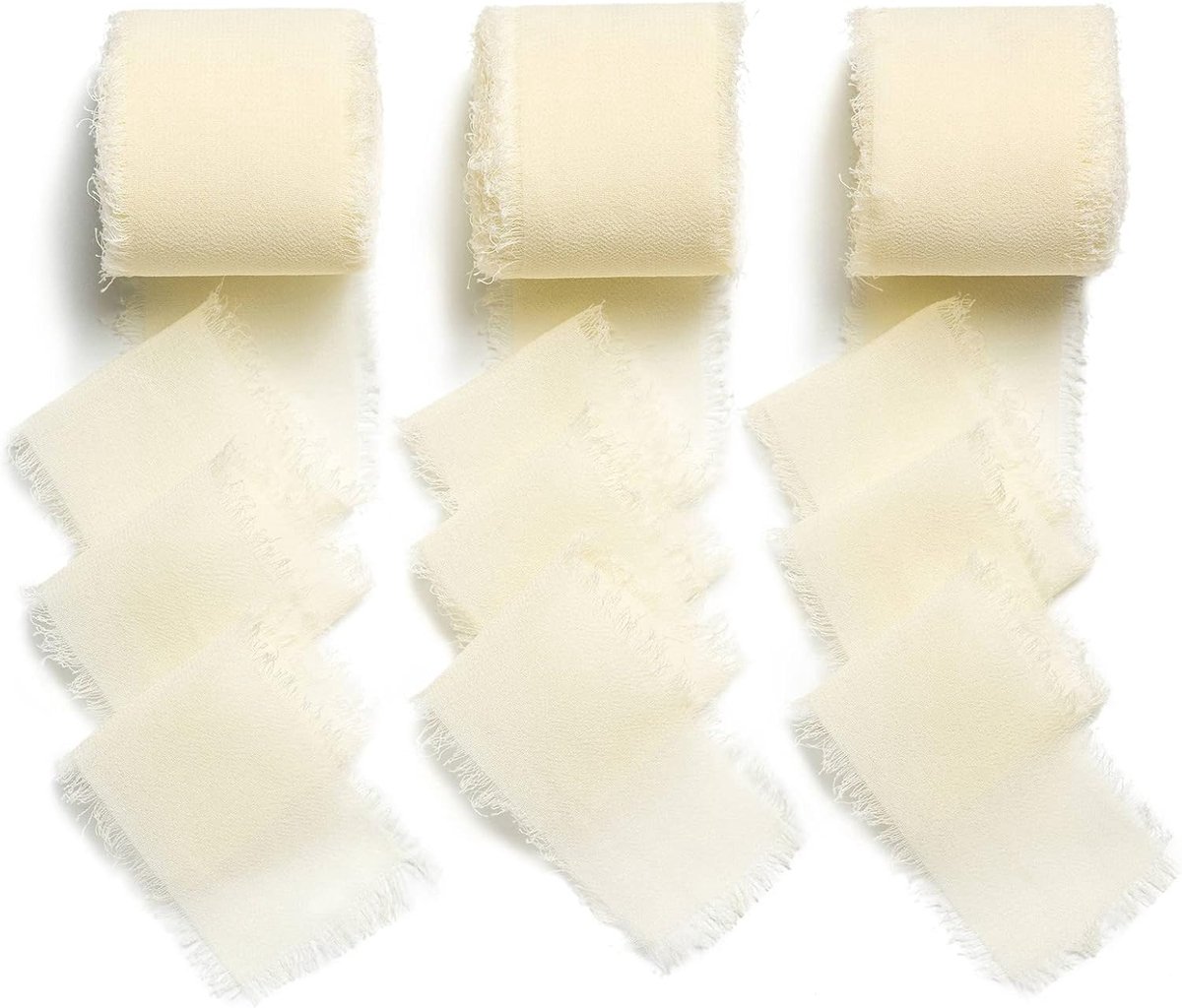 Cadeaulint lint bruiloft decoratielint chiffonband beige crème