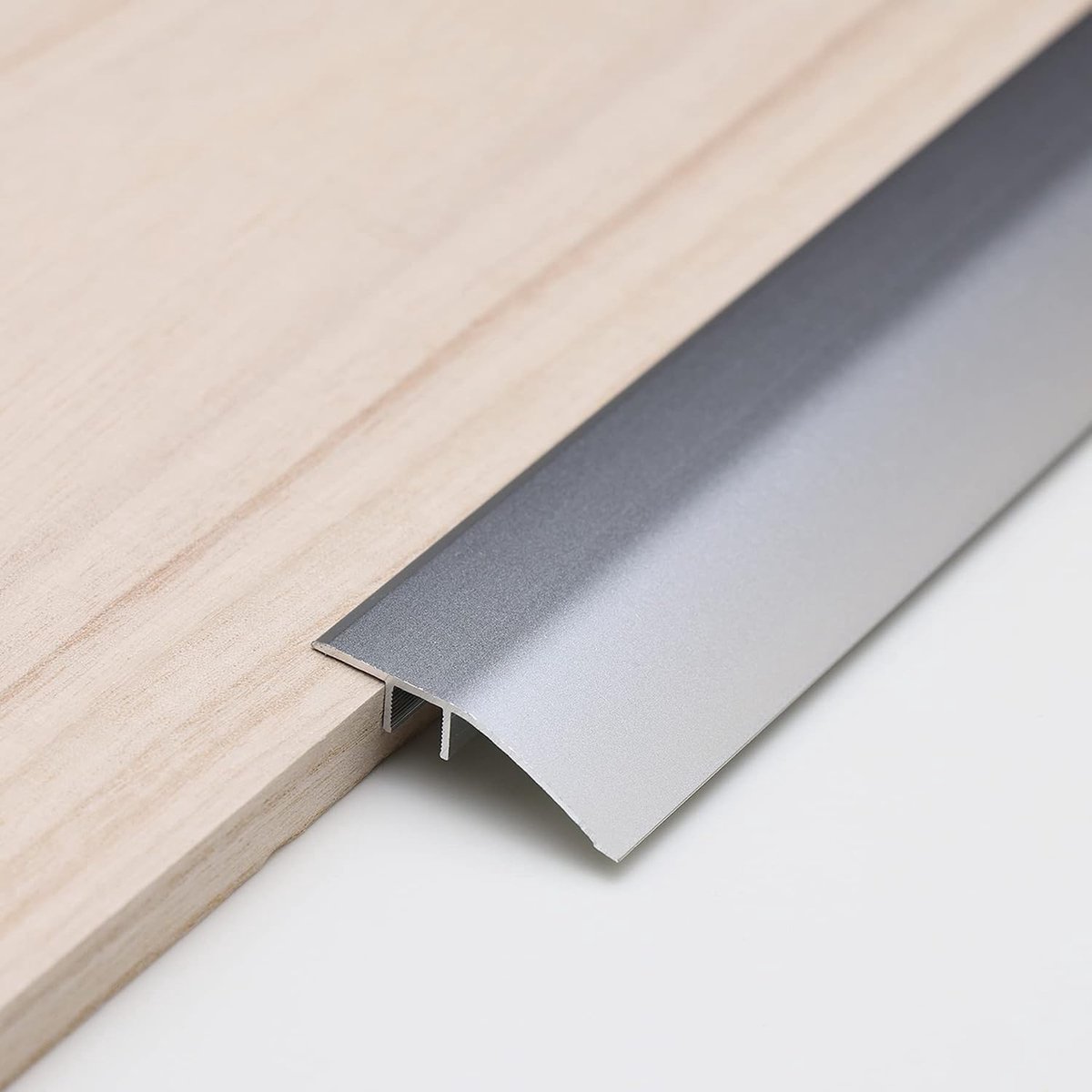 Aluminium Vloerverbindingsstrip, Geschikt voor Deuren, Drempels, Ramptegels, Laminatplanken, Brug de hoogte tussen 5-12 mm (0,9 m x 43 mm, Mat Zilver)