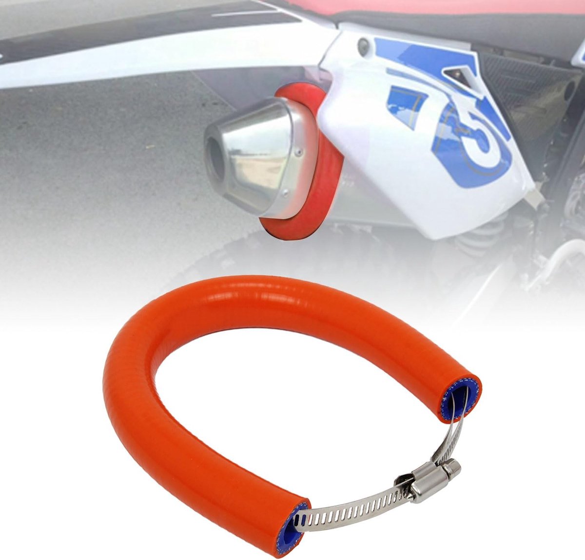 RACING Universele 64 CM Motorfiets Uitlaatdemper Protector Kan Cover Guard voor Dirt Pit Bike Motocross Supermoto Endro-Oranje