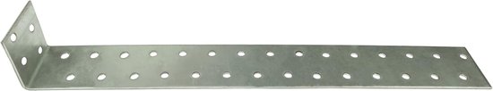 C58838 - set met 2 houders verankering voor houten frame 300x40x40x2mm - met 33 ronde gaten - van verzinkt staal Z275 - kleur zilver — afbeelding 3