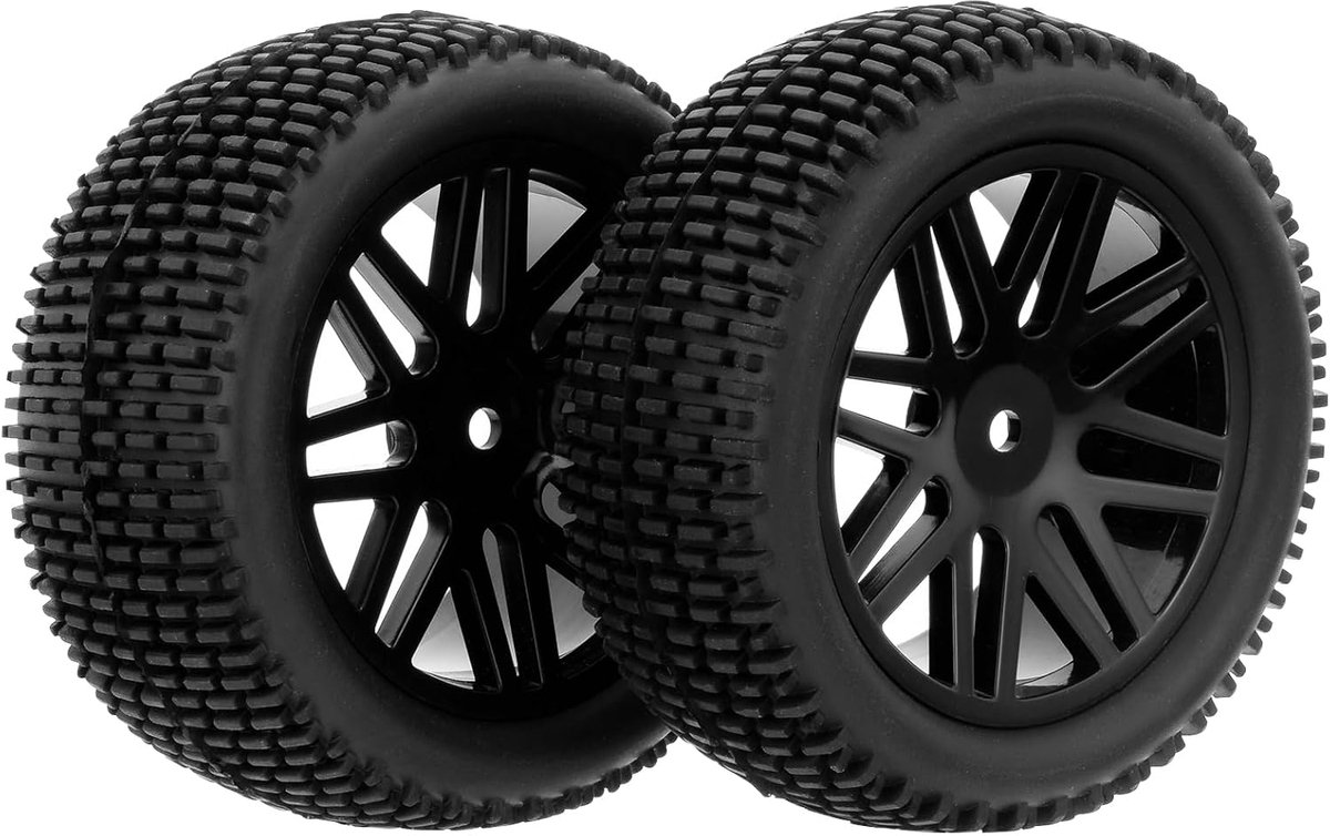 1:10 Off-Road Car Buggy Rubber Band & Wiel Rim HEX 12mm Zwart met Foam Inserts Pack van 4