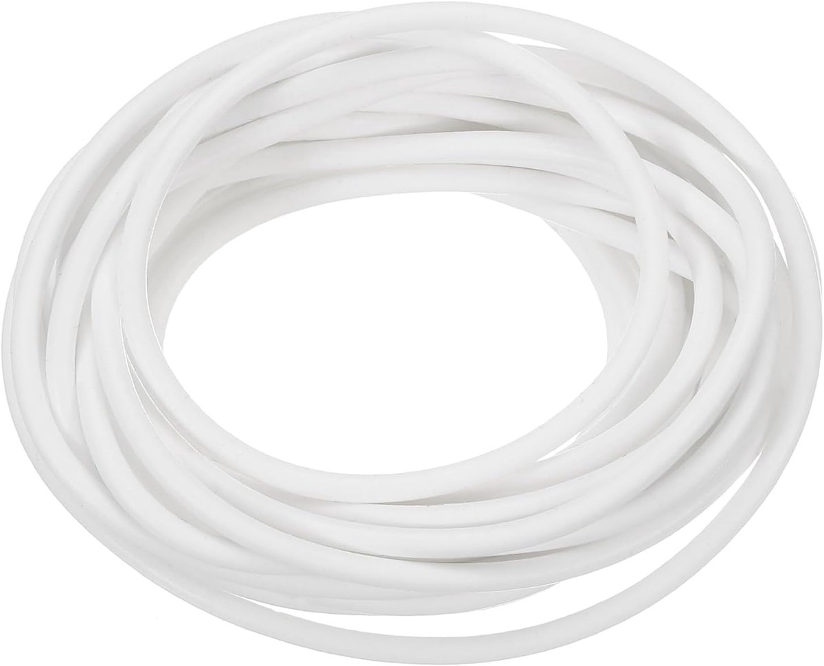 Siliconen schuimafdichtingsstrips, 3 mm diameter, 6 meter lang, sponsrubber, weerafdichtingsstrips, rond rubberen koord, massief voor machines en industrie, wit