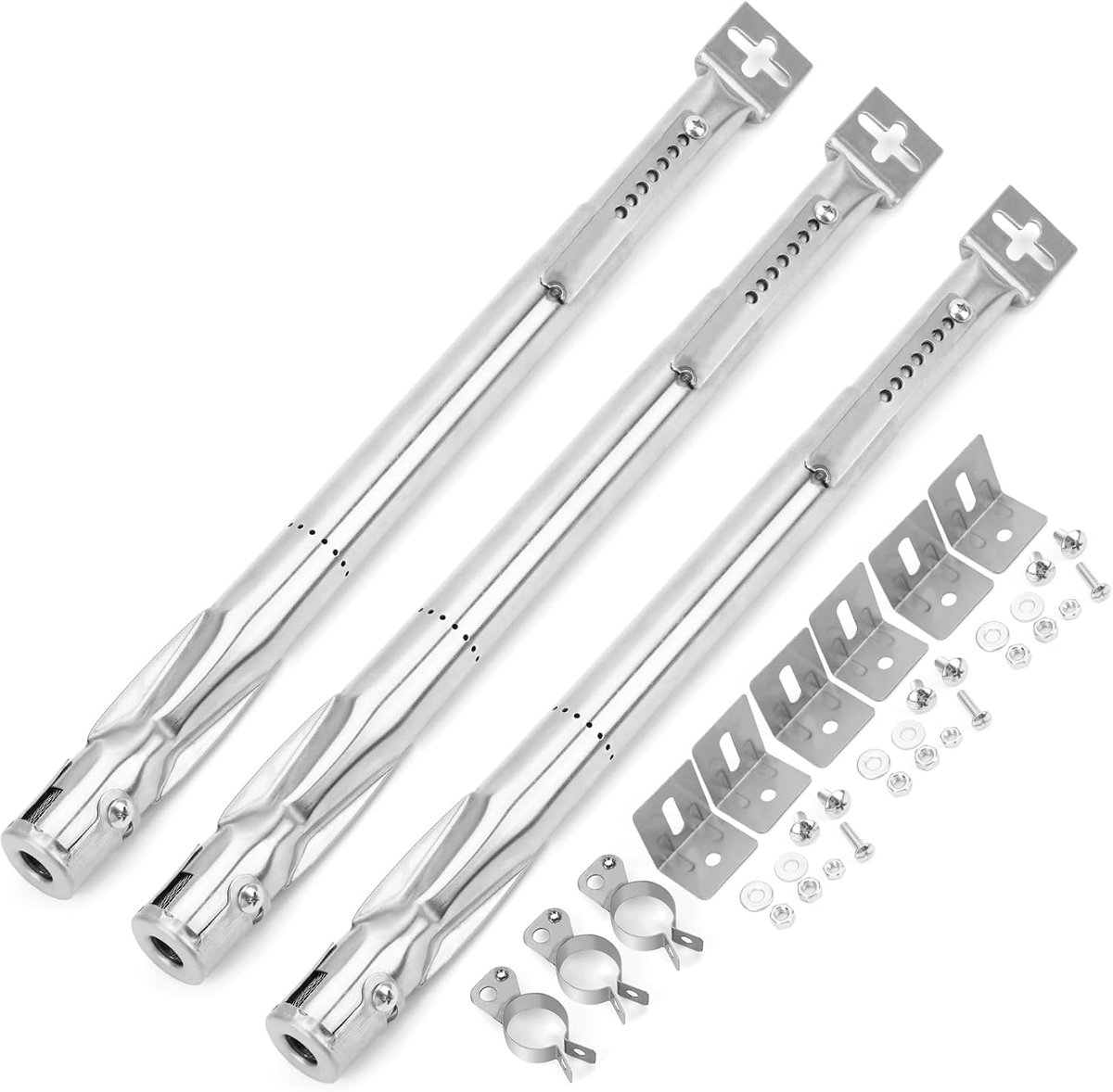 Universele Branders Roestvrijstalen, Verstelbare Brandervervanging 36 tot 50cm, Branders Accessoires voor Gasbarbecue, Doorsnede 12mm, 3 Stuks