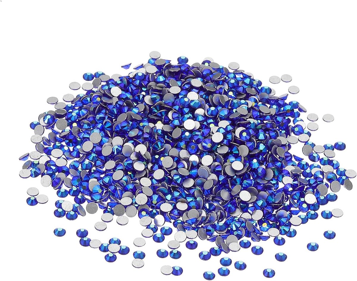 SS12/1440st. Glas Diamante Strass, Kristallglas met platte achterkant, ronde kristal kunstedelstenen voor nagelkunst, handwerk, kleding, DIY make-up, AB donkerblauw
