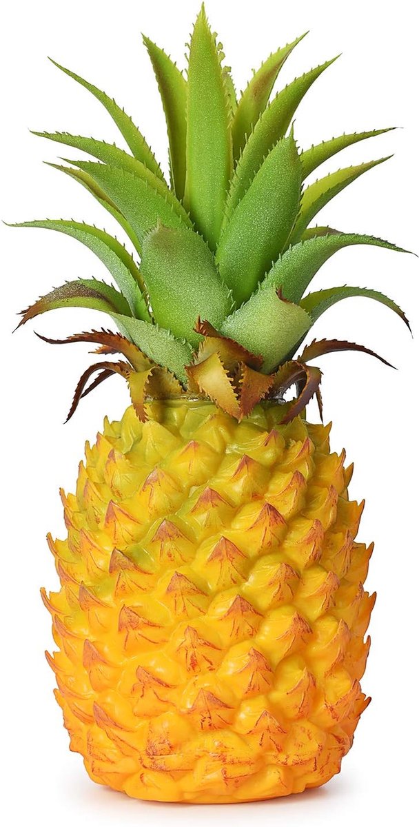 Kunstfruit, set van kunstfruit, schuimfruit voor decoratie, decoratief fruit voor thuis, feest, vaasvullers, fotografie-rekwisieten, ananas, 9 x 9 x 21 cm, 1 stuk