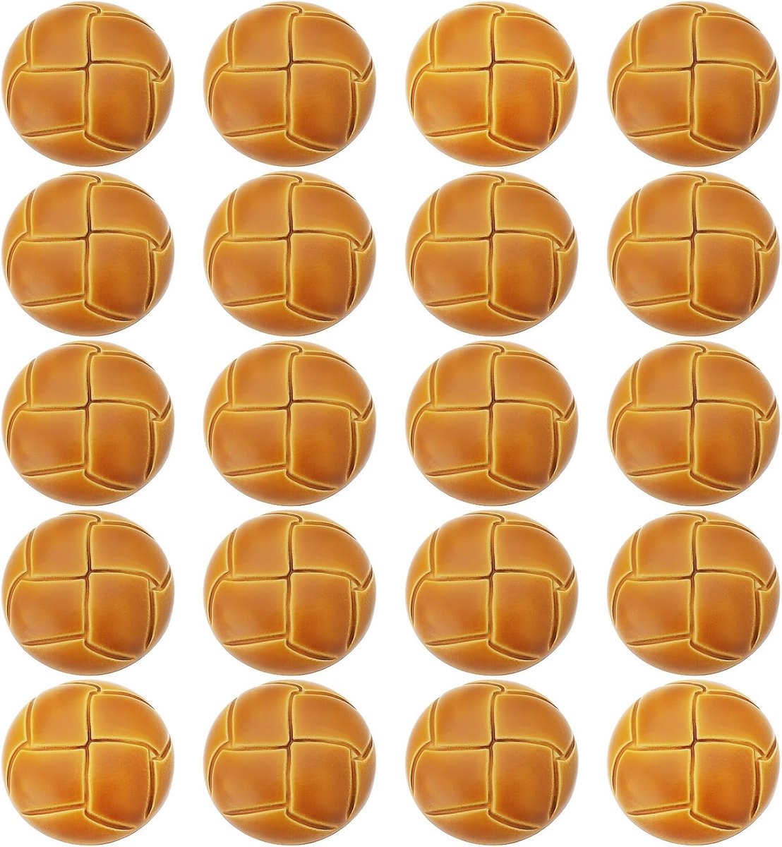 20 stuks 20 mm bruine voetbalknoppen, voetbalpatroon kunstleer plastic blazer knop vintage schacht knoppen voor blazer, pakken, sportjas, uniform, jas