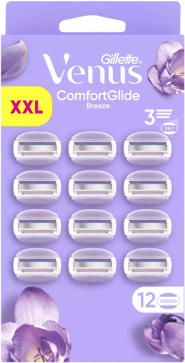 Gillette Venus ComfortGlide Breeze Scheermesjes Navulverpakking – 12 stuks – 3 Mesjes – XXL Voordeelverpakking