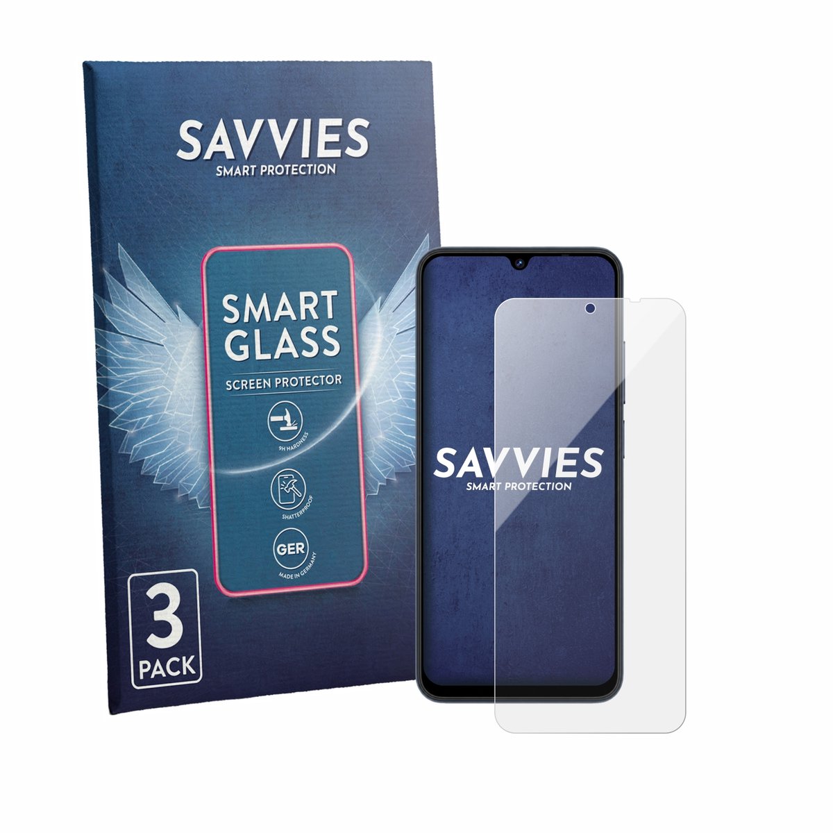 3 Stuks Savvies Screenprotector - geschikt voor Lagenio A12 Pro - beschermfolie glas transparant