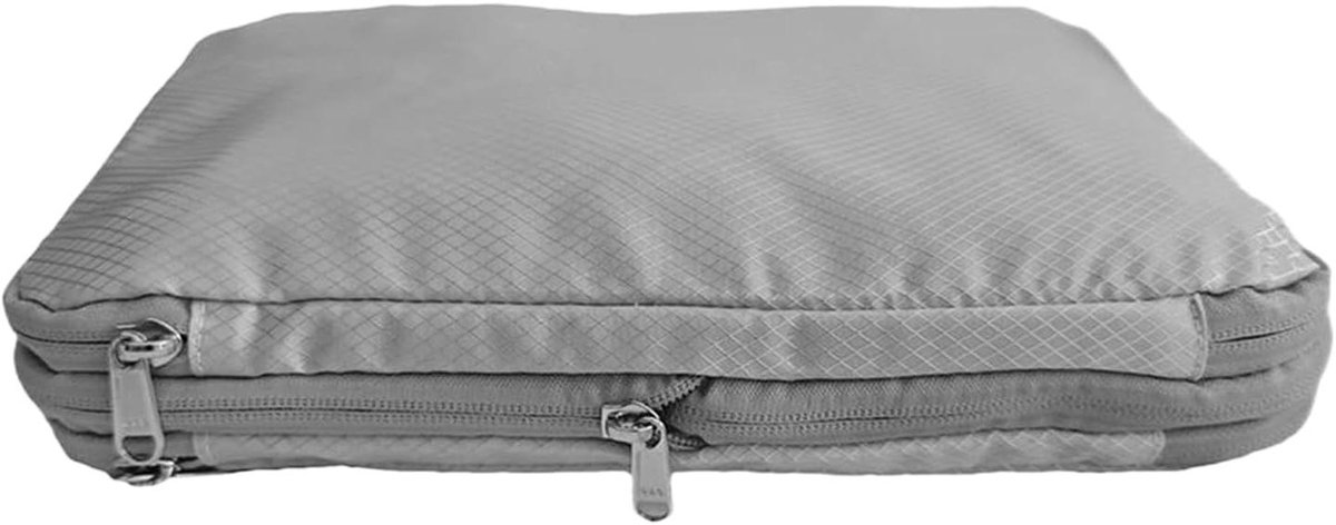 Reis Compressie Tas - Kleding Organizer - Ruimte Besparen - Dubbelzijdig Ontwerp - 37x27x2cm - Lichtgrijs