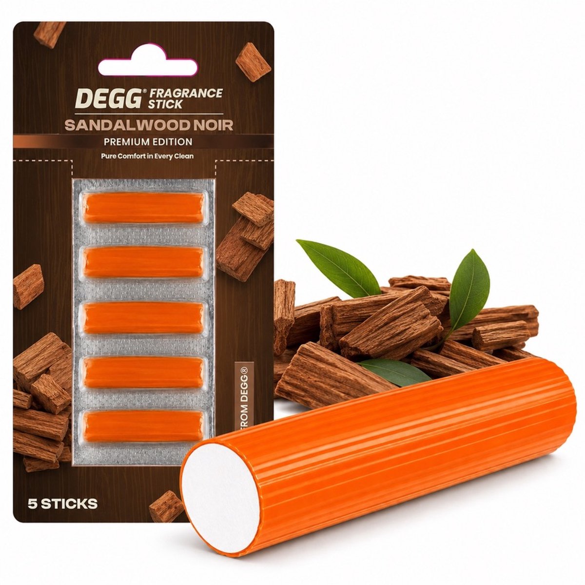 DEGG® – Geurstaafjes voor Stofzuiger – Sandalwood Noir – Verfrist tijdens het Stofzuigen – 5 Stuks