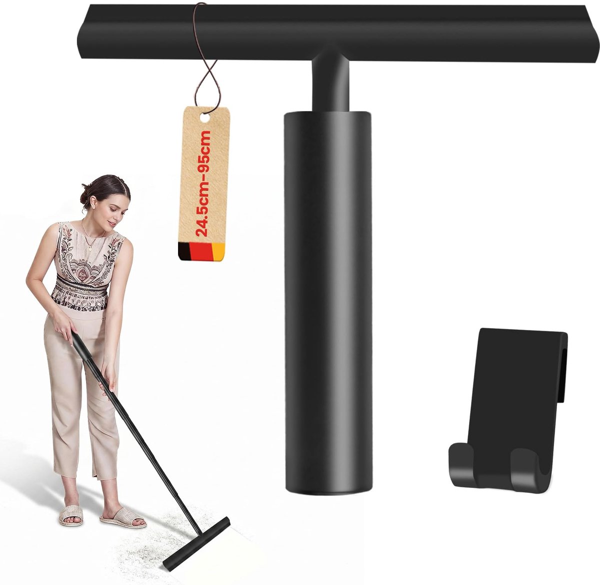 SnelShoppen - Uitschuifbare Douchetrekker 25-95cm - Extra Lange Douchewisser met Houder - Streepvrij Glas Reinigen - Ideaal voor Douche, Raam en Keuke