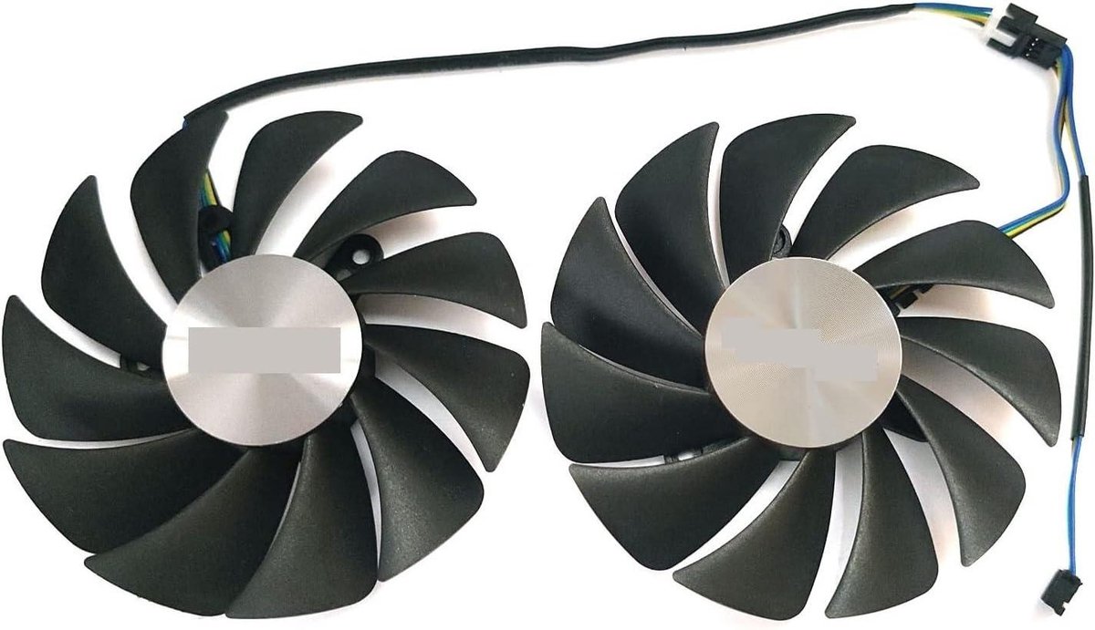 GPU Ventilator - Grafische kaart ventilator - Videokaart koelen - Dubbele ventilatoren - 89 mm - Zwart