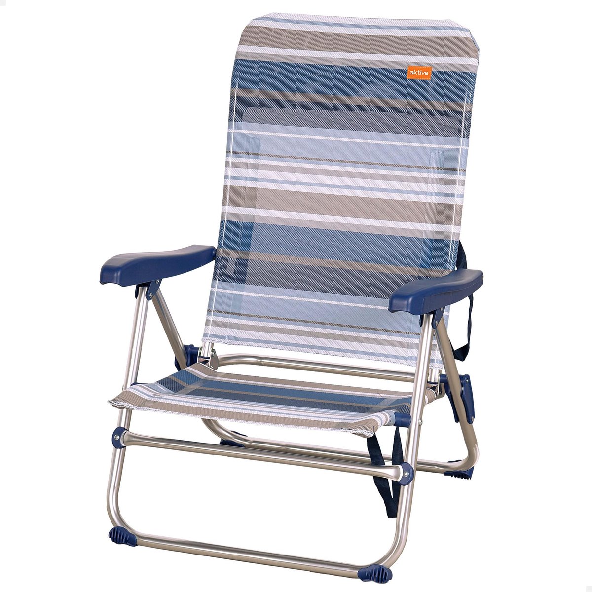 SnelShoppen - Inklapbare strandstoel laag met 5 standen, verstelbare campingstoel, lichtgewicht, comfortabel, ideaal voor tuin, strand, picknick en va