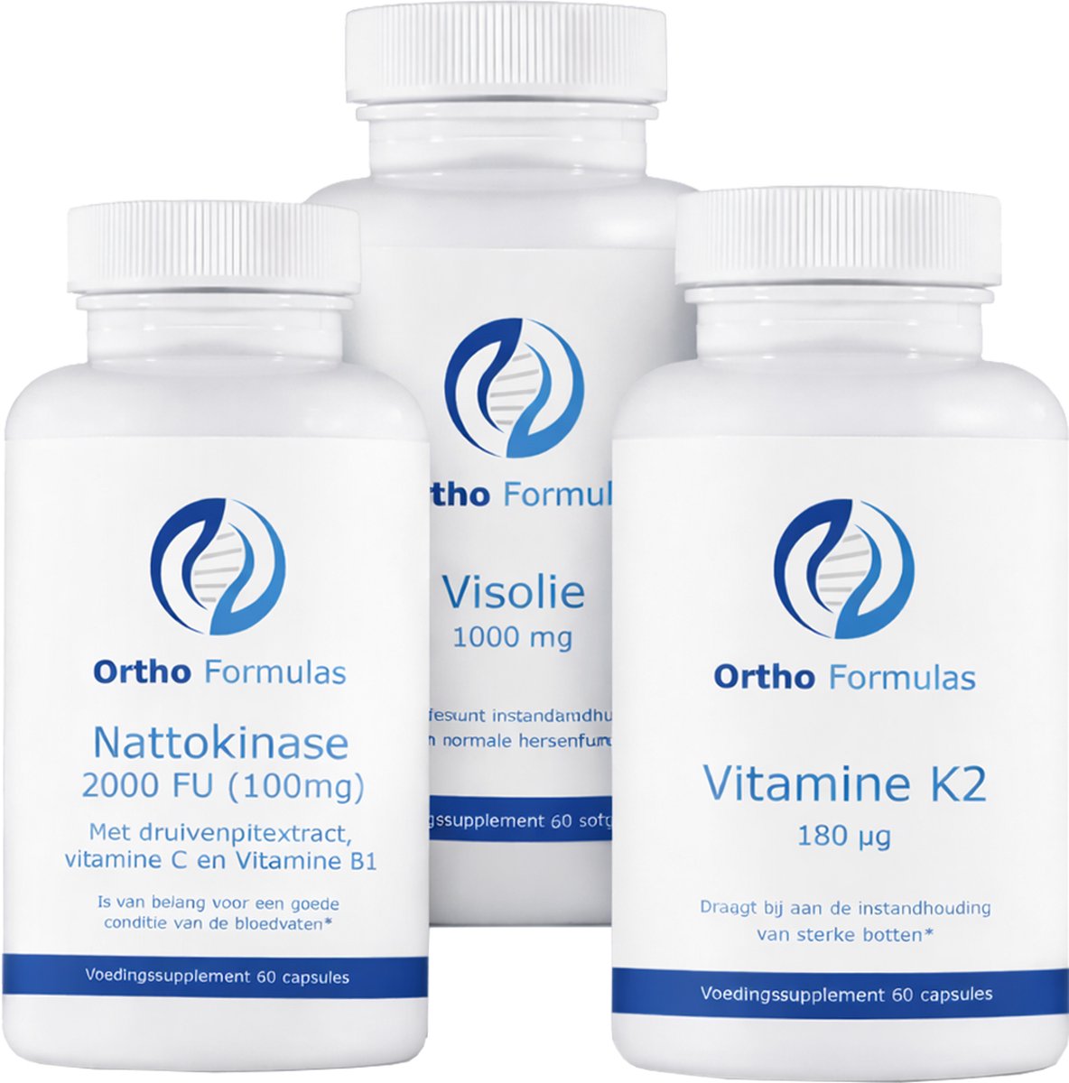Hart & Bloedvaten Pakket – Visolie Omega 3, Vitamine K2 MK-7 & Nattokinase 2000 FU – Doorbloeding Support