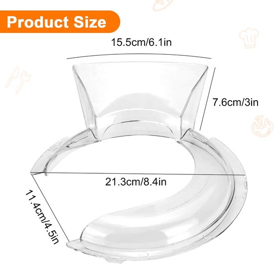 Spatbescherming voor Keukenmixers - Transparant, Diameter 21,3 cm - Keukenaccessoires voor Veilig Koken van LeMisa — afbeelding 4