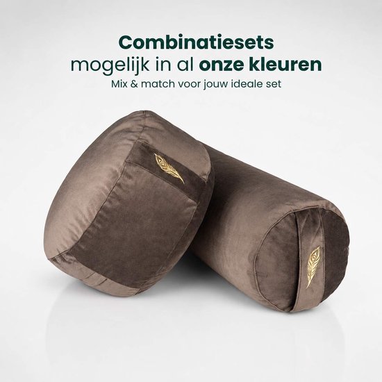 MindBaas - Meditatiekussen - Eco - Velvet - Donkergrijs - Dubbel Gestikt - 15 x 33 cm (hoogte x diameter) - Yoga kussen - Yogakussen van Merkloos — afbeelding 3