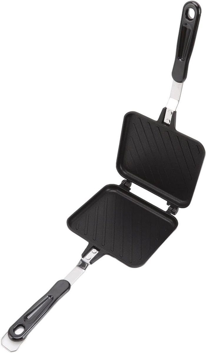 Sandwich Maker - Tosti Apparaat - Broodjes Grillen - Dubbelzijdig Verwarmend - 36 x 17 x 4 cm - Zwart