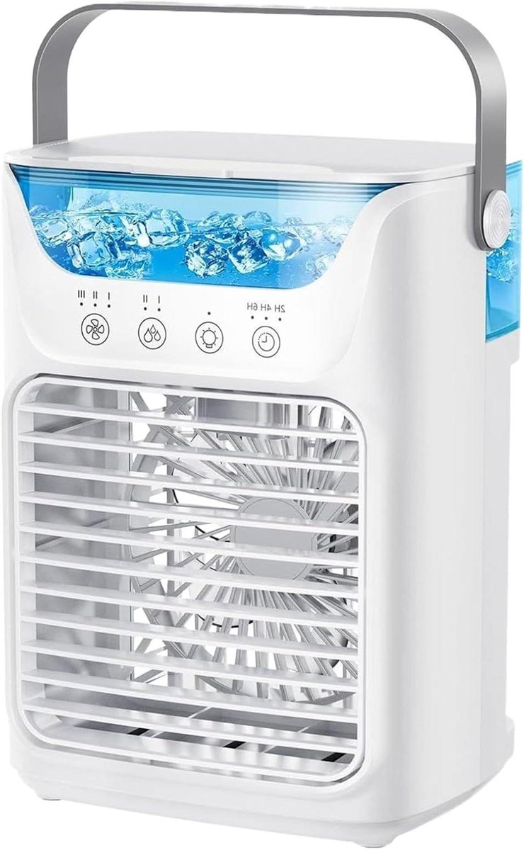 Draagbare Ventilator - Mistkoeler Bureaumist - Persoonlijke Koeling - Ingebouwde Waterspray - 165 x 211 x 122 cm - Wit