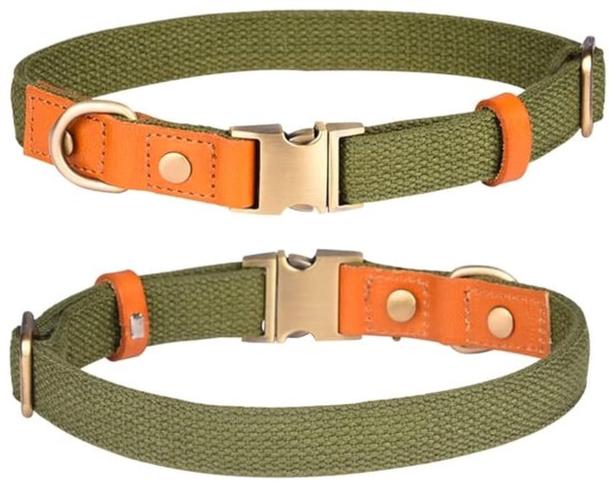 Halsband Verstelbaar - Nylon/Huisdierhalsband - Veiligheidsgesp - Roestvrij Stalen Sluiting - Lichtgewicht - Ademend Materiaal - Hondenhalsband