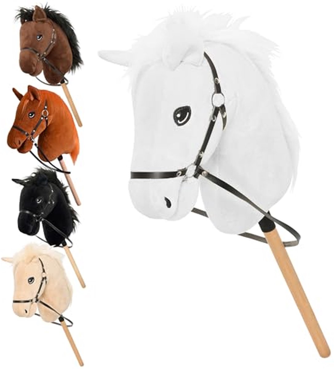 Hobby Paard - Speelpaard Stokpaard - Kinderen Spel - Met hoofdstel en teugels - 69.7 cm - Zwart