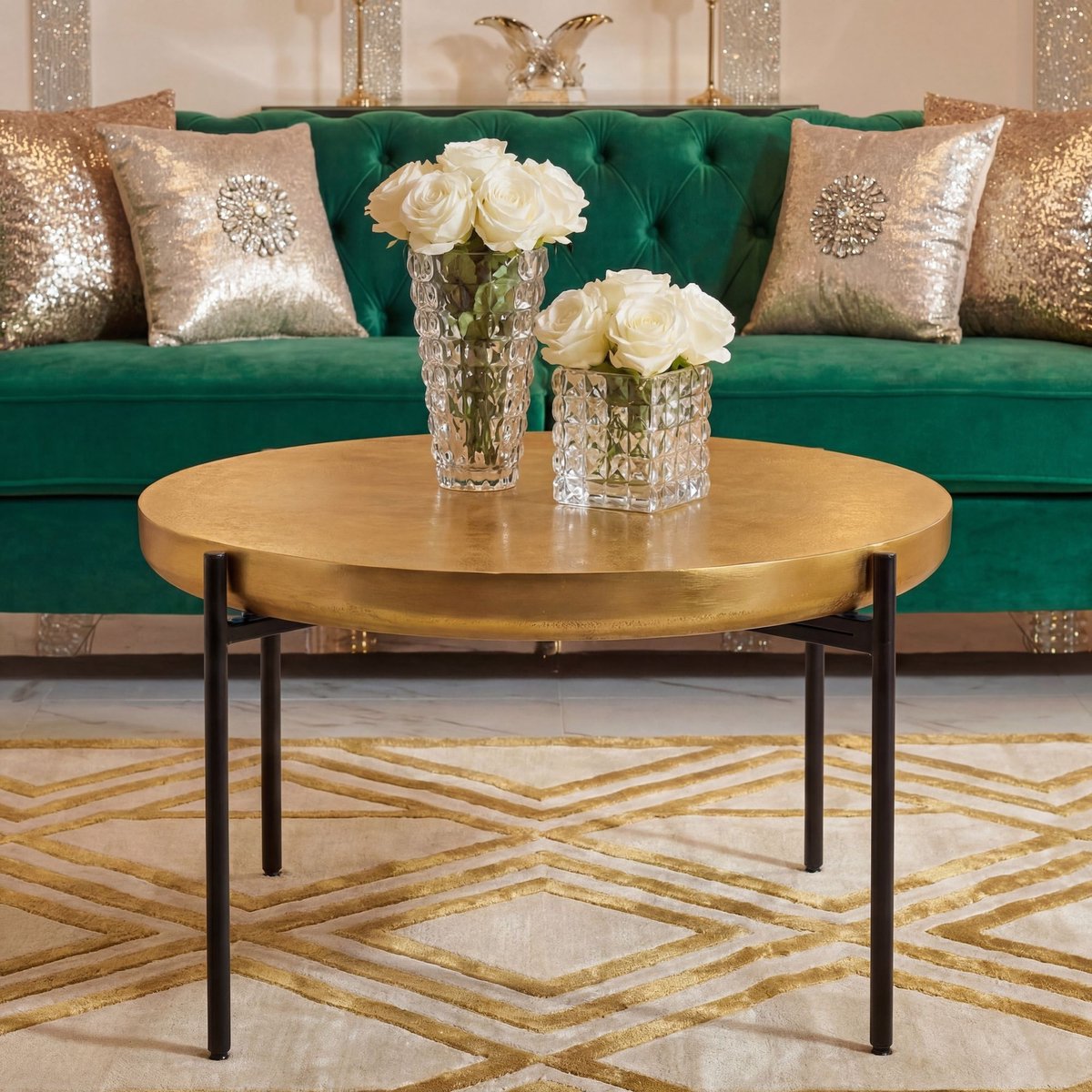 Salontafel aluminium goud 63 cm